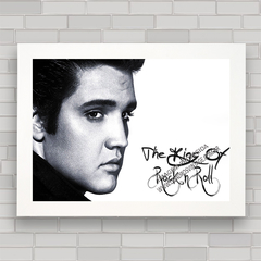 Quadro decorativo de música , com pôster do Elvis Presley .