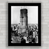 Quadro retrô com foto da construção do edifício Empire State .