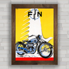 Quadro decorativo vintage de moto antiga .