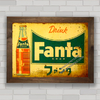 Quadro vintage de refrigerante Fanta , para decoração de espaço gourmet .