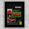 Quadro decorativo propaganda anúncio Ferrari .