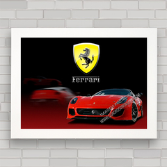 Quadro decorativo pôster carro Ferrari .