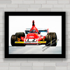 Quadro decorativo Ferrari antiga Fórmula 1 Niki Lauda .