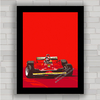 Quadro decorativo Ferrari antiga Fórmula 1 Villeneuve .