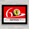 Quadro decorativo logotipo brasão Ferrari .