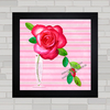 Quadro decorativo de flor rosa