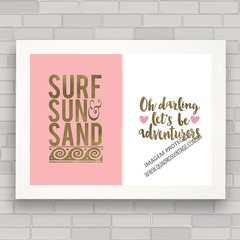 Quadro decorativo frase surf
