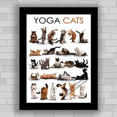 Quadro decorativo yoga cats