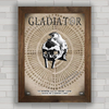 Quadro decorativo de cinema , com pôster do filme Gladiador .