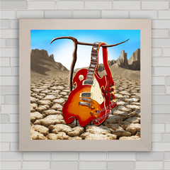 Quadro decorativo com imagem de guitarra .