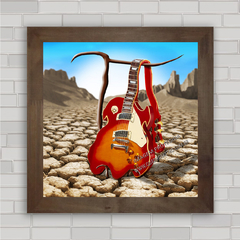 Quadro decorativo com imagem de guitarra .