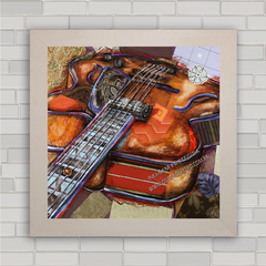 Quadro decorativo com imagem pôster de guitarra .