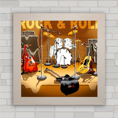 Quadro decorativo com imagem pôster de guitarra .