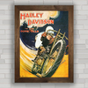 Quadro decorativo moto antiga Harley Davidson .