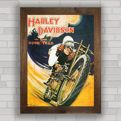 Quadro decorativo moto antiga Harley Davidson .