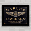 Quadro decorativo moto Harley Davidson logotipo .
