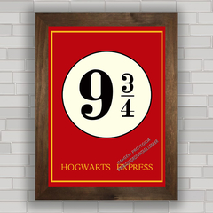Quadro decorativo de cinema , com pôster do filme Harry Potter 9 3/4 .