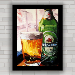Quadro decorativo cerveja Heineken para bar ou área gourmet .