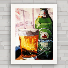 Quadro decorativo pintura cerveja Heineken .