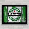 Quadro decorativo vintage cerveja Heineken .