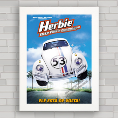 Quadro decorativo com imagem pôster do filme Herbie , se meu Fusca falasse .