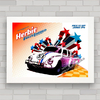 Quadro decorativo com imagem pôster do filme Herbie , se meu Fusca falasse .