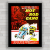 Quadro decorativo com imagem pôster do filme antigo Hot Rod Gang .