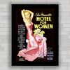Quadro decorativo de cinema , com imagem pôster de filme Hotel For Women .