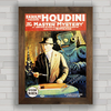 Quadro decorativo de cinema , com pôster cartaz de filme antigo Houdini .