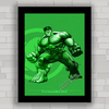 Quadro decorativo com imagem pôster do super herói Hulk Marvel .