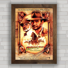 Quadro decorativo de cinema , com pôster do filme Indiana Jones .