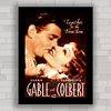 Quadro decorativo filme antigo Aconteceu Naquela Noite , Clark Gable .