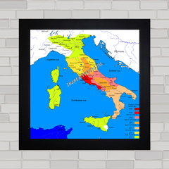 Quadro decorativo mapa da Itália .