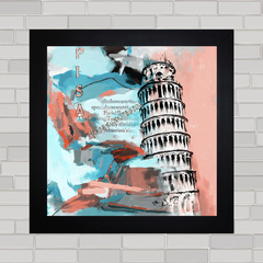 Quadro decorativo para sala , com pintura torre de Pisa , Itália .