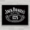 Quadro decorativo para bar ou churrasqueira , com pôster Jack Daniels .