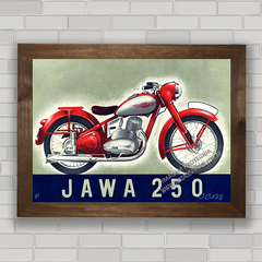 Quadro decorativo propaganda moto antiga Jawa .