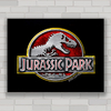 Quadro decorativo de cinema , com imagem pôster do filme Jurassic Park .