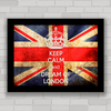 Quadro decorativo bandeira Keep Calm Inglaterra .