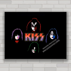 Quadro decorativo de música , com pôster da banda Kiss .