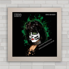 Quadro decorativo com pôster da banda de rock Kiss , Eric Singer .
