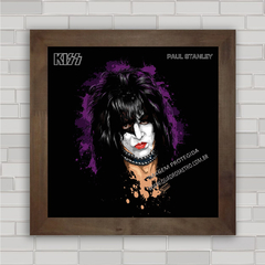 Quadro decorativo com pôster da banda de rock Kiss , Paul Stanley .