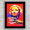 Quadro de cinema com pôster do filme O Amor Nasceu do Ódio , Dietrich .