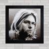 Quadro decorativo de música , com pôster do cantor Kurt Cobain  do Nirvana .