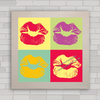 Quadro decorativo beijo pop art .