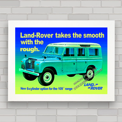 Quadro decorativo propaganda anúncio carro jipe Land Rover 4x4 Defender .