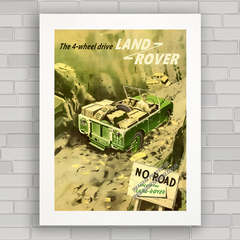 Quadro decorativo propaganda anúncio carro jipe Land Rover 4x4 .