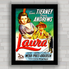 Quadro decorativo com imagem pôster de filme antigo Laura .