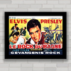 Quadro decorativo com imagem pôster de filme antigo Elvis Presley .