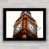 Quadro para sala com pôster do relógio Big Ben Londres .