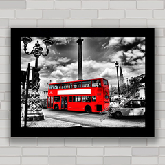 Quadro decorativo ônibus vermelho dois andares Londres .